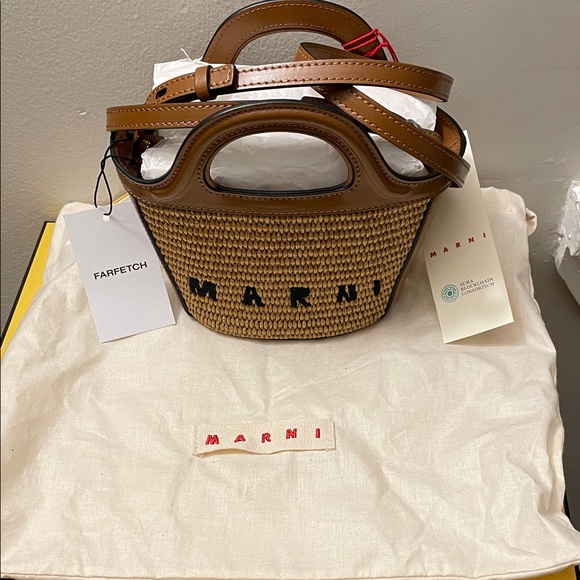 Marni Brown and Tan Mini Bag - Picture 1 of 14